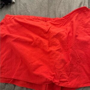 Bright Red Casual Skort